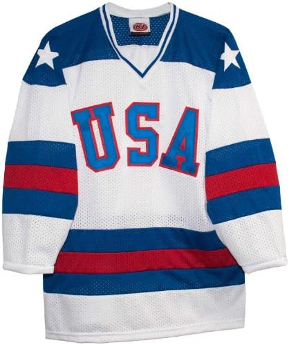USA 1980 Olympic Miracle on Ice Home White Hockey Jersey (Medium)