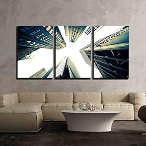 Abstract Futuristic Hong Kong - Canvas Art Wall Art -16"x24"x3 Panels