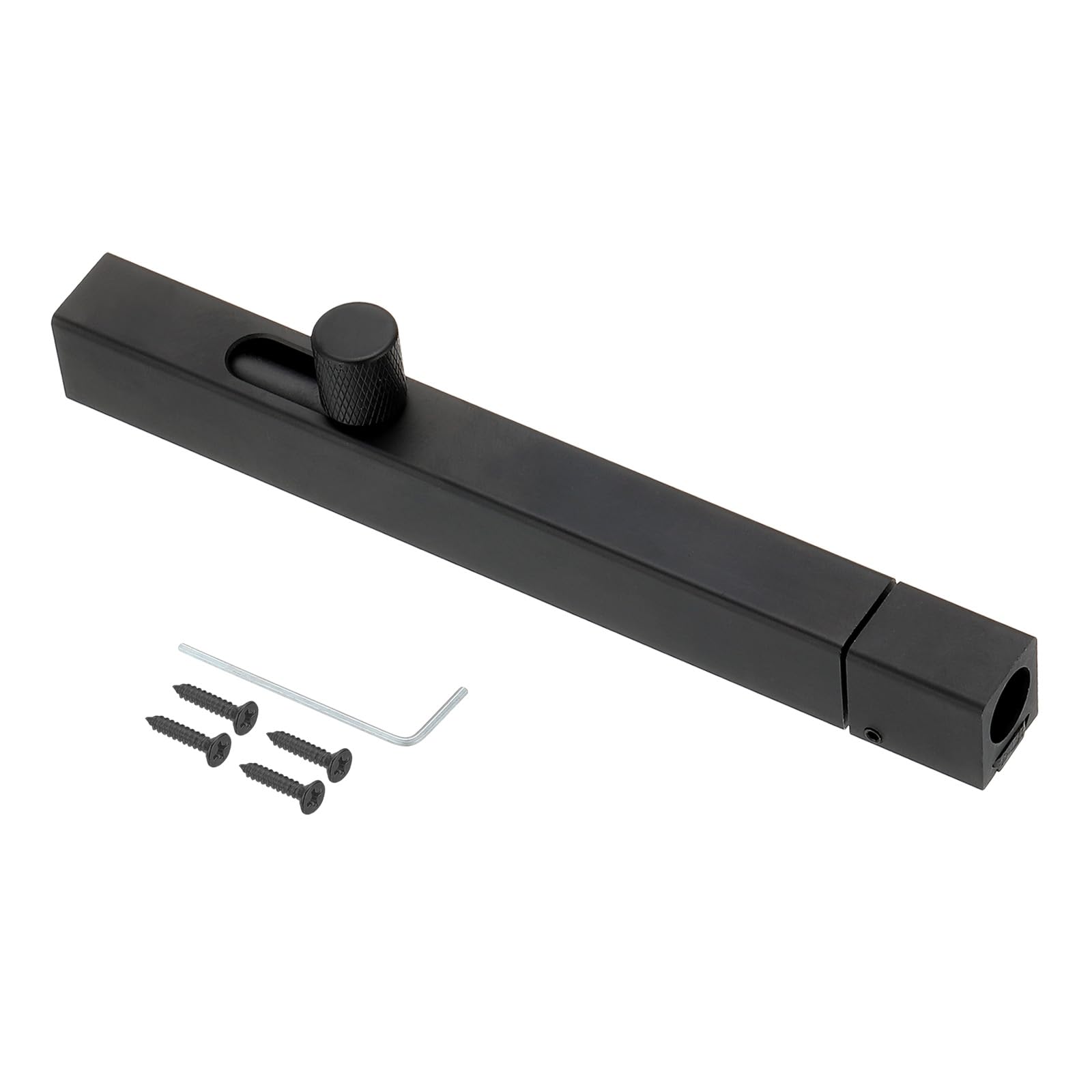 PATIKIL Gear Handle French Door Lock, 6 Inch Aluminum Alloy Barrel Bolt Latch Security Slide Door Deadbolt Lock with Screws for Inside Bedroom Door Cabinet Safety, Black