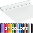 PerkHomy White Kraft Paper Roll 17.5" x 960" (80') for Gift Wrapping Bouquet Flower Kids Art Painting Craft Writing Packaging Shipping 80GSM 55LB (White, 17.5" x 80')