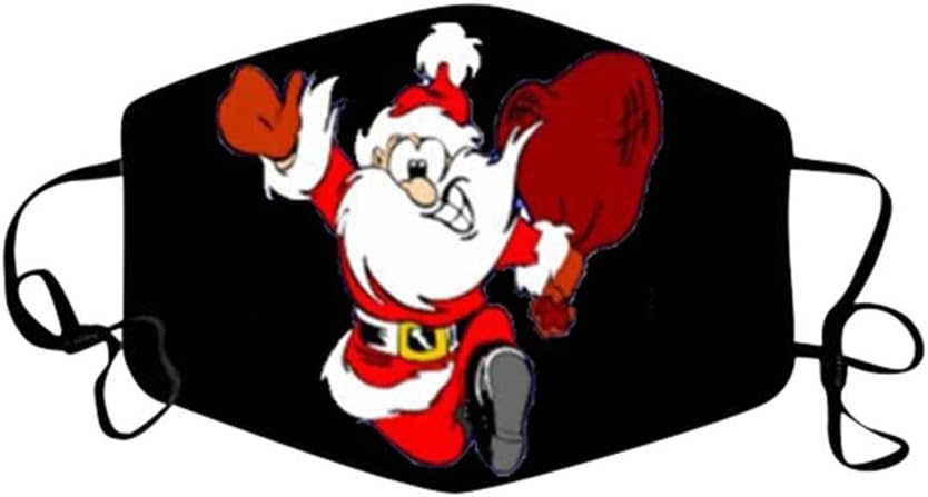 WooCo Christmas Print Face_Masks, Santa Claus, Mouth Cover Reusable Washable, Protection Balaclava at  Men’s Clothing store