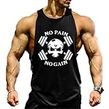 TECOFFER MEN BODYBUILDING TANK TOP GYM STRINGER WORKOUT VEST SINGLET Fitness shirt (Black, L)