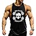 TECOFFER MEN BODYBUILDING TANK TOP GYM STRINGER WORKOUT VEST SINGLET Fitness shirt (Black, L)