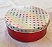 2 Pack - Premium Cookie Tin Decorative Metallic Rainbow Polka Dots, Empty - Extra Thick Steel