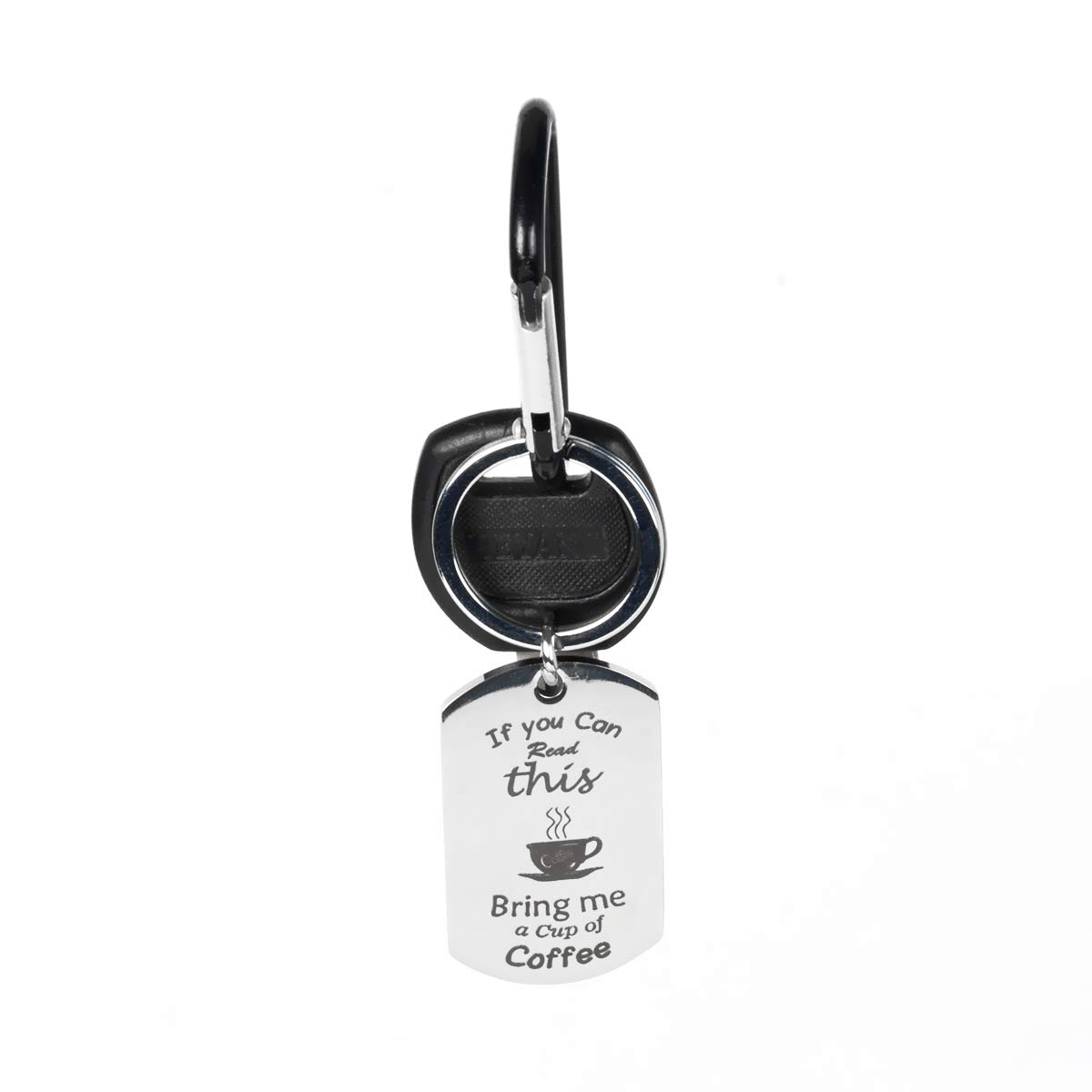 If You Can Read This, Bring Me Keychains - Beer, Wine, Coffee, Chocolate Theme - Funny Novelty Stainless Steel Key Chain Decoration Key Holder Ring Keys Organizer Gifts for Men and Women (Coffee)