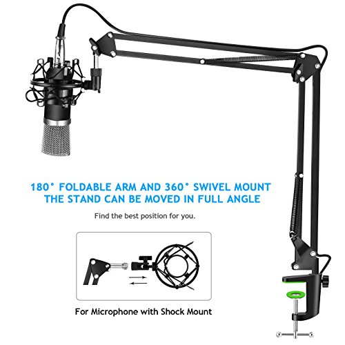 image for NEUMA Microphone Suspension Mic Stand Boom Scissor Arm Stand Microphon