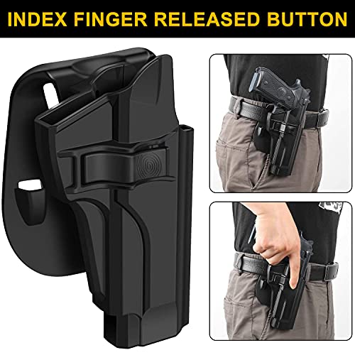 HQDA Beretta 92 92FS M9 M922 Holster, OWB Holster Tactical Outside