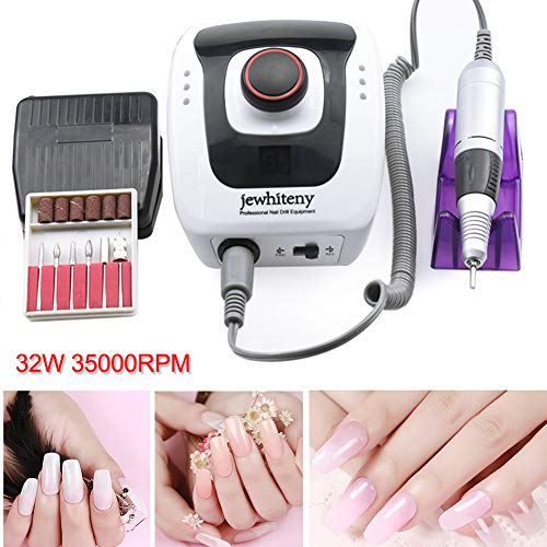 Professional Electric Nail Drill Machine 32W 35000RPM E-file Electric Nail File Grinder Polisher Kit Manicure Pedicure Drill for Acrylic Nail Tools for Gel Nails 100-110V - Thumbnail 4