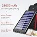 Solar Charger 24000mAh Portable charger, TSSIBE Solar Power Bank with LED Flashlight,Multiple USB Output & Input Ports External Battery Pack for iPhone,Samsung,Android Phones,GoPro Camera,GPS and More