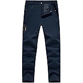 YSENTO Men's Fleece Lined Snow Ski Pants Waterproof Softshell Insulated Winter Cargo Hiking Camping Pants