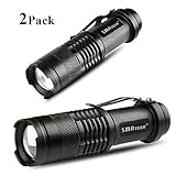 Flashlights Tactical Flashlight Led Flashlight - SMAtech Mini Torch Light 350 Lumen Portable Ultra Bright Zoomable for Night Fishing, Camping, Patrolling, Night Riding, Emergency[2 PACK]