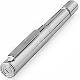 Scriveiner Silver Chrome Rollerball, Award Winning Luxury Pocket Pen with Chrome Finish, German Schmidt Refill, Best EDC Writing Instrument Gift Set for Men & Women, Fancy Office Pen