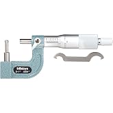 Mitutoyo 115-313, 0-1" X .0001" .185" Dia. Spherical Anvil Tube Micrometer, Ratchet, Silver