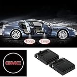 bearfire 2 Pcs Wireless Car Door Led Welcome Laser Projector Logo Light Ghost Shadow Light Lamp Logos for GMC Accessory