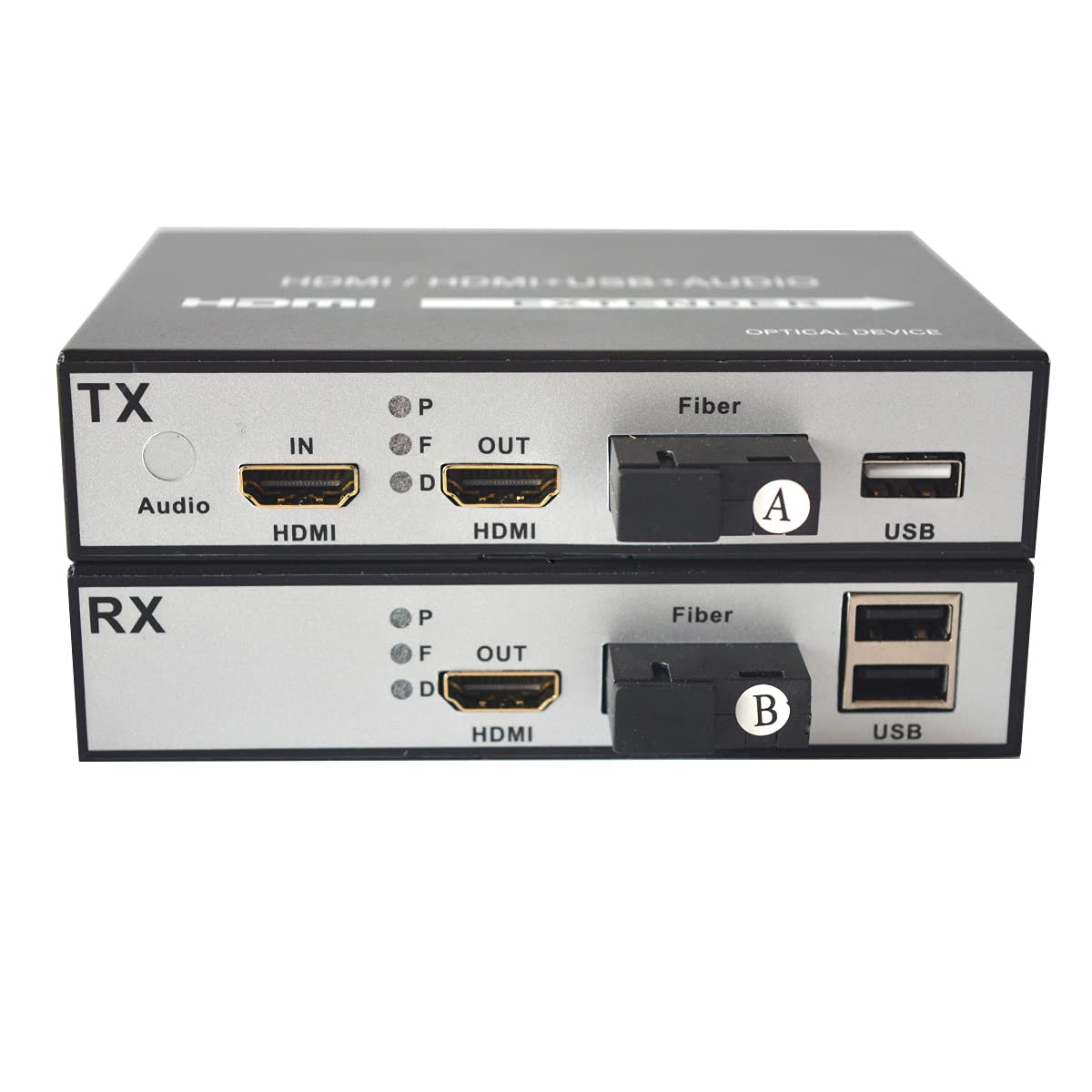 Primeda-telecom HDMI Fiber optic Extenders, with KVM USB and loop out, HDMI over Fiber Optic converters,Singlemode single fiber 20Km(12.4mi) and Multimode 500m(0.31mi) A set