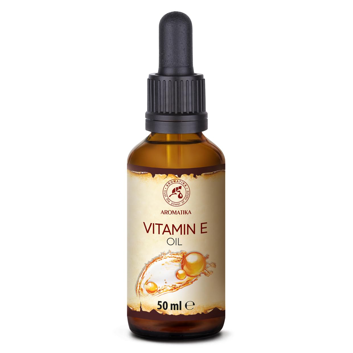 Vitamin OIL E 50ml - Tocopherol - Natural - Rich in Vitamin E - Anti Aging Oil against Wrinkles of all Kinds - Care for Face - Skin - Body Care - Hair - Ideal for Sensitive Skin