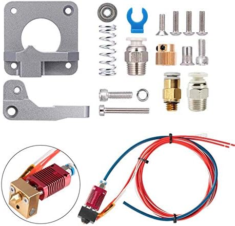 Monland Creality Upgrade MK8 Extruder Assembly Hot End Kit, with Full Metal Aluminum Gray Extruder Feeder, Suitable for Ender 3