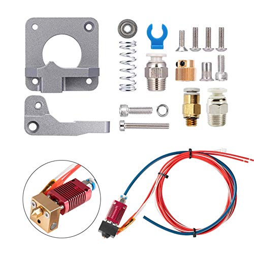 Monland Creality Upgrade MK8 Extruder Assembly Hot End Kit, with Full Metal Aluminum Gray Extruder Feeder, Suitable for Ender 3