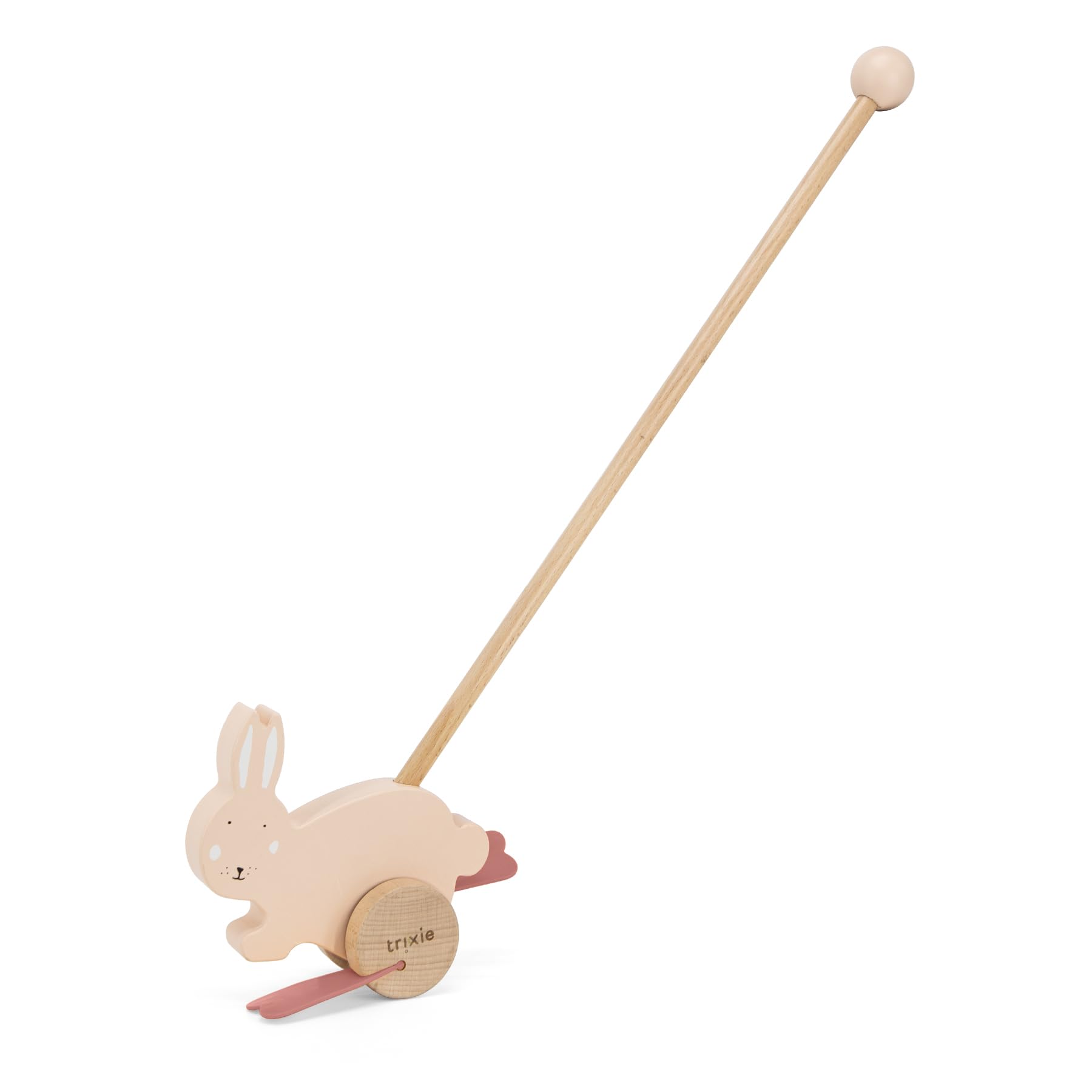 Trixie Wooden Push-Along Toy Mrs. Rabbit - FSC Certified Wood - Durable Wooden Push Toy - Encourages Motor Skills Development