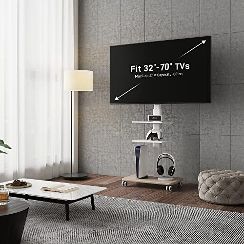 FITUEYES Rolling TV Stand, Mobile TV Cart on Wheels for 3265 70 Inch