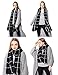 Dimore Fashion Women Scarf Shawl Wraps Pashminas (Black and White)