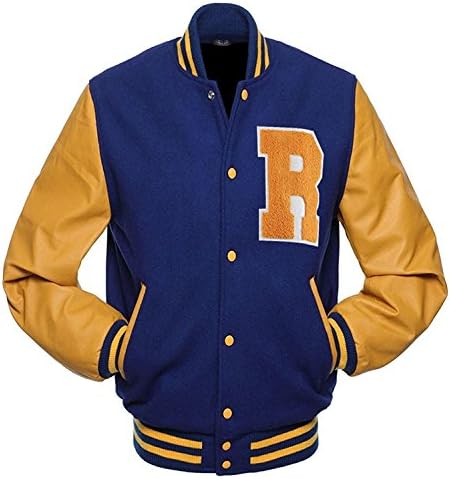 Leather Trends Riverdale Jacket KJ APA Archie Andrew Letterman Bomber Versity Jacket (Blue-Yellow, M- Fit For 41-42 inches Chest)