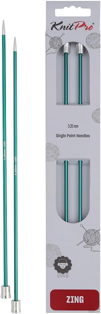 KnitPro Zing Single Pointed Needles 10in 3.25mm Pink Aluminum 25cm