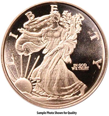 1oz .999 Copper Round with Walking Liberty Half Dollar Design
