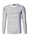 uxcell Men's Striped T Shirt Crew Neck Long Sleeve Casual Cotton Pullover Tee Top Black and White 46