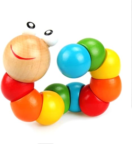 Amazon Co Jp おもちゃ パズルの教育の木のおもちゃ木製のねじれワームのおもちゃの柔軟な動物のパズルかわいい教育的なおもちゃワームのおもちゃをねじる Color C ホーム キッチン