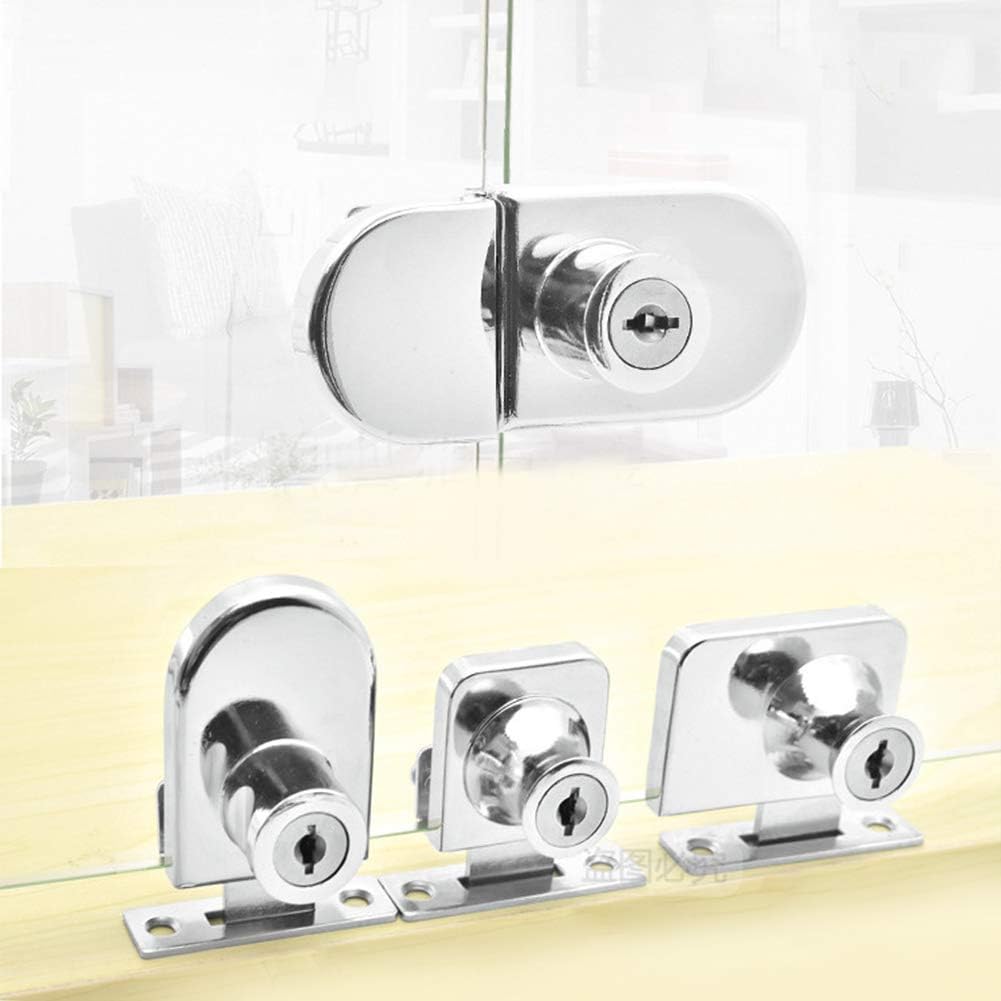 INCREWAY 2 Packs Glass Door Lock, Zinc Alloy Security Showcase Display Glass