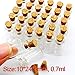 50pcs 0.7ml Small Mini Glass Bottles Jars with Cork Stoppers/ Message Weddings Wish Jewelry Party Favors/ - Size: Small Mini Glass Bottles Jars with Cork Stoppers/ Message Weddings Wish Jewelry Party Favors (50)