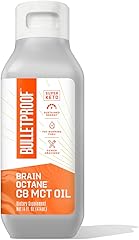 Brain Octane Premium C8 MCT Oil from Non-GMO Coconuts, 14g MCTs, 14 Fl Oz, Bulletproof Keto Supplement for Sustained Energy, 