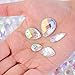 Hicarer AB Acrylic Teardrop Clear Gems Sew On Rhinestones Flatback Artificial Crystal Buttons for Clothing Dress Decorations, 100 Pieces