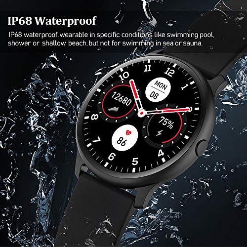 Evershop Smart Watch with Compass Heart Rate Monitor for Men Women, IP68 Waterproof Fitness Tracker with Sleep Tracker Pedometer Compatible for Android Phones&iPhone