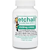 etchall Etching Cream (4oz) for Glass, Mirrors, Ceramics, Porcelain, Marble, and Slate - for Makers, Creators, Crafters, DIY'ers of All Ages &amp; Experience Levels, Smooth Formula and Fast Acting