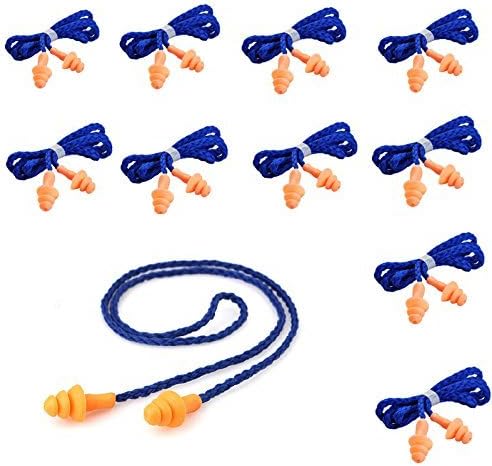 50 pairs Soft Silicone Corded Ear Plugs Reusable Hearing Protection Earplugs For Sleeping, Concerts, Music, Shooting , Construction Work, Motor Sports Racing