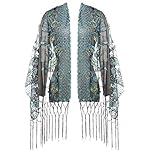 BABEYOND 1920s Shawl Wraps Sequin Fringed Evening Cape Wedding Bridal Shawl Scarf BABEYOND 1920s Shawl Wraps Sequin Fringed Evening Cape Wedding Bridal Shawl Scarf