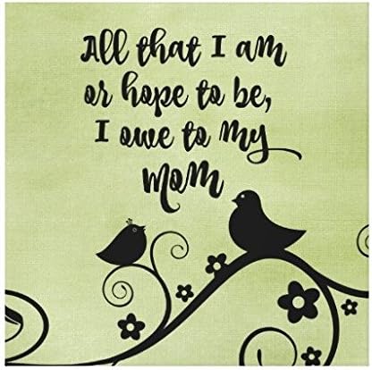RIGHOE All That I Am Or Hope To Be Mom Wood Framed Canvas Prints Wall Art 12" x 16"