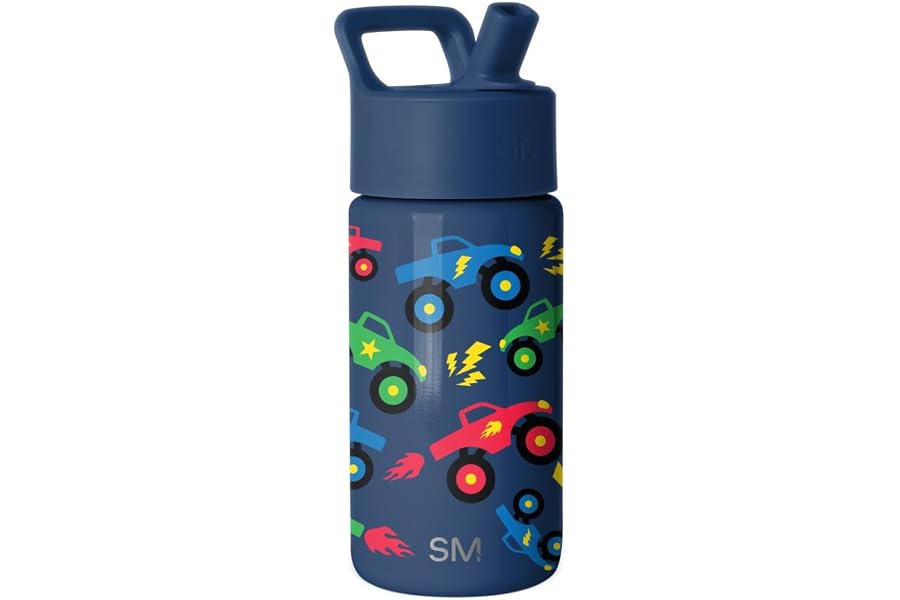 Simple Modern Kids Water Bottle with Straw Lid | 14oz Insulated Stainless Steel Kids Tumbler & Spill Proof Toddler Cup for Sc Book