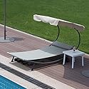 Abba Patio Outdoor Portable Chaise Lounge Chair Hammock Bed with Sun Shade and Wheels