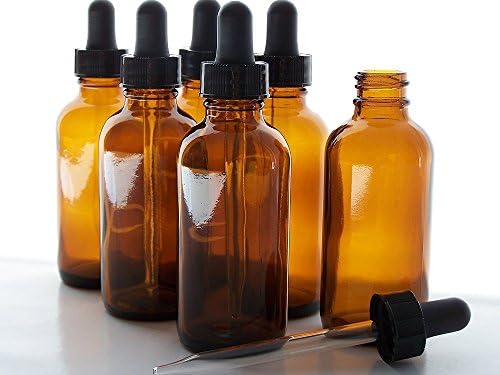 ChefLand Amber Glass Bottles msLRTp for Essential Oils with Glass Eye Dropper, 2 Ounce, 12 Count (3 Units)