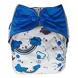 Charcoal Bamboo All In One Cloth Diaper with Pocket, Cloud