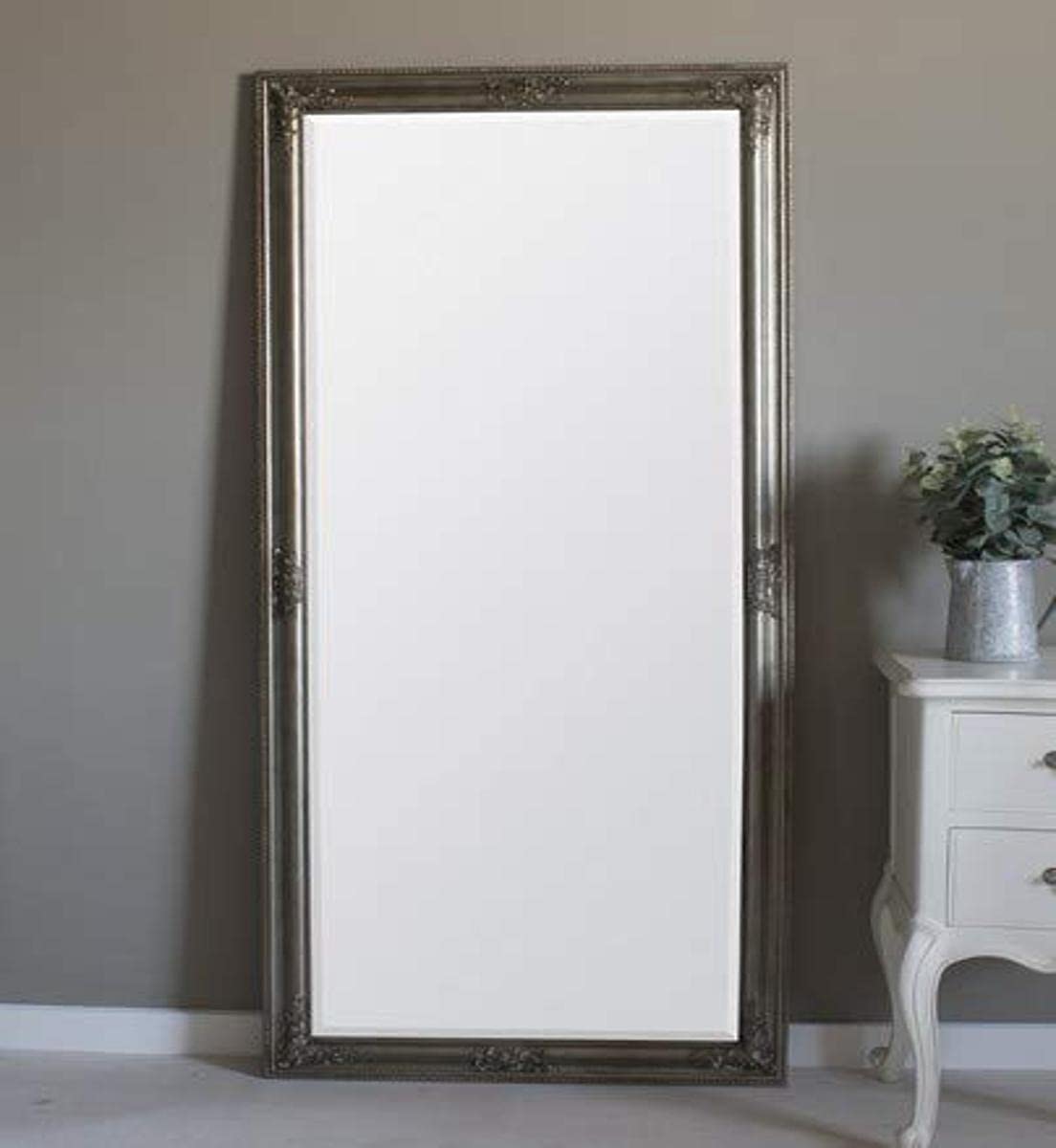 Barcelona Trading Churchill Champagne Silver Large Shabby Chic Antique Full Length leaner Floor Mirror 63"x29", Wood,GL324-1