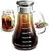 Cold Brew Coffee Maker - Cold Brew Pitcher - 52 oz Cold Brew Maker Kit - Works even as Cold Press Coffee Maker or Iced Coffee Carafe - New Stainless Steel Design - Perfect Gift for Drink Lovers