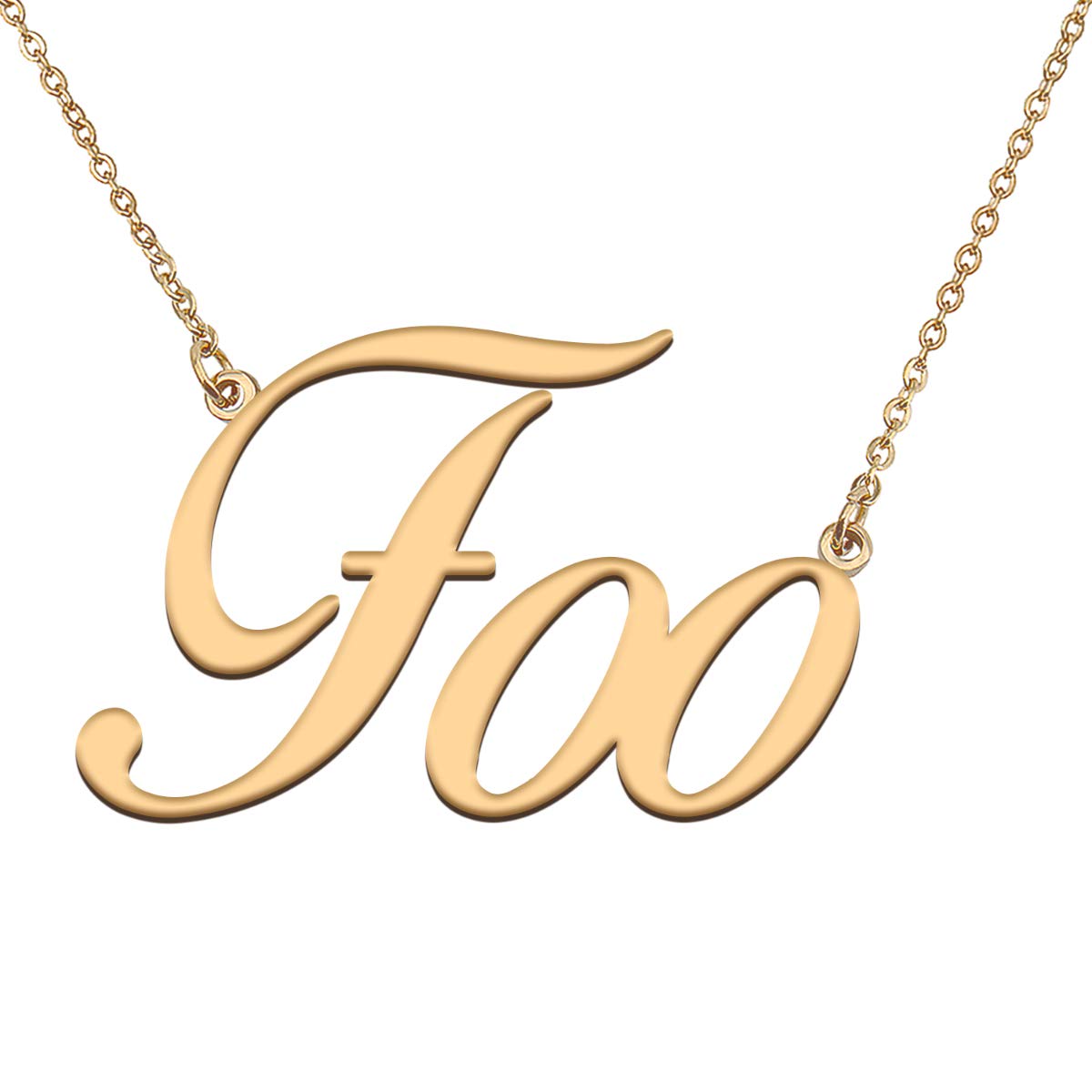 HUAN XUN Customized Custom Simple Any Name Necklace