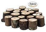 Nesha Rustic Bark Wood Table Numbers or Place Card Holder Logs (20 pcs)