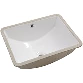 Couoko 18x14 Inch White Rectangle Undermount Bathroom Sink | Interior Bowl Size 16"W x 12"D, Ceramic, Curved Bottom, Easy to Clean, with Overflow, Ideal for Bathroom, Lavatory, Vanity