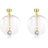UOXWOWXOU Baroque Freshwater Pearls Earrings For Women Zircon Jewelry Minimalist 14K Gold Filled Dangle Drop Hoop Earrings Jewelry Gift for her