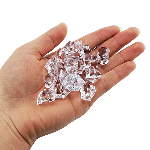 Neworkg 500 Pieces Acrylic Clear Ice Rock Crystals Treasure Gems for Table Scatters, Vase Fillers, Event, Wedding, Birthday Decoration Favor, Arts & Crafts - Thumbnail 2
